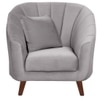 Nilo Velvet  1 Seater Sofa in Grey Colour