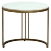 Metaline Round Metal Nesting Coffee Table Set Gold Finish White Porcelain Top Set Of 2