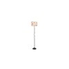 Finnian Multicolour Fabric Floor Lamp with Black Iron Base
