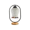 Devansh Multicolor Glass Wooden & Iron  Table Lamp -17 Inch Height  -Oij