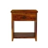 Woodcut Solid Wood Bedside Table in Honey Finish