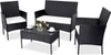 Carry Bird Wicker Patio Furniture Accessorie 4 Seater Sets In Black And White Colour