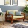 Madhavi 3+2+1 Seater Wooden Sofa (Creame Colour, Honey Finish)