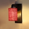 Devansh Solid Wood Electric Wall Light in Brown Colour with Maroon Shade Count of 1 Light