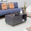 Hexa Engineered Wood Center Table With Storage And Open Rack In Slate Grey