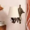 Devansh Metal Electric Wall Light in Antique Gold Colour with off-white Shade Count of 1 Light