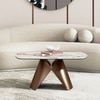 Aeris Oval Metal Coffee Table in Pluto Spanish Ceramic Finish
