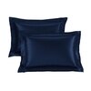 Stoa Paris Satin Pillow Covers,  Premium Plain Pillow Cover Set of 2, 68L x 45W cms - Mystique Blue