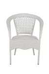 Griffith Wicker Table And Chair Set In  White And Black Dual Tone Finish