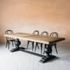 Bruel Solid Wood Dining Table in Morgan Natural & Black