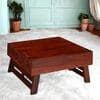 Bradford Sheesham Wood Contemporary Square Foldable Coffee Table In Honey Finish