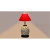 Stephanie Red cotton Glass Table lamp with Iron Base