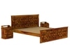 Moglis Solid Wood Queen Size Bed Without Storage Bed In Honey Oak Finish