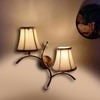 Devansh Metal Electric Wall Light in Gold Colour with off-white Shade Count of 2 Lights