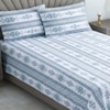 Blue And White Floral 400 Tc  Cotton Flat  Single Bed Size  Bedsheet With 2 Pillow Cover