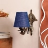 Devansh Metal Electric Wall Light in Antique Gold Colour with Blue Shade Count of 1 Light