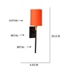 Devansh Metal Electric Wall Light in Black Colour with Orange Shade Count of 1 Light