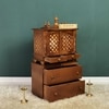 D'Dass Multi Color Mdf and Sheesham Wooden Temple With Cabinet For Pooja