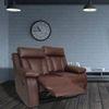 Magna Leatherette Two Seater Manual Recliner in Brown Colour
