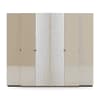Naomi 6 Door Mirrored Wardrobe In High Gloss Beige Finish