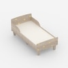 Minimalist Kids Toddler Bed in Oak and Yellow