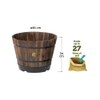 VegTrug Wooden Barrel Planters 46cm Burnt Oak