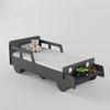 Vroom Engineered Wood Bed in Dark Grey Colour