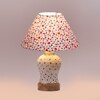 Devansh Conical Multi Cotton Shade Lamp With Wood & Mosaic Glass Base For Decoration/Office/Home/Gifting/Study For Decoration/Office/Home/Gifting/Study -(10X10X14.5) Inches -A