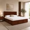 Nivaan Solid Wood Compact King Bed Box Storage Provincial Teak Finish Mattress 72 x 72 Inches