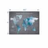 Truss Grey Blue World Map Printed Framed Canvas Wall Canvas Wall Prints Set of 2 Multicolor Matte