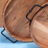 Ireka Home Anugraha Wooden Serving Tray with Iron Handles – Medium