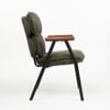 Antho Cotton Dining Chair with Wooden Armrest