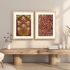 Flower Pattern Mughal Set of 2 Framed Posters Wall Art 45x60 cm
