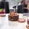 Ireka Homes Vriksha Coaster Set – Acacia Wood