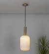 Maloto Frosted White Luster And Brass Hanging Light