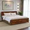 Mahira Hydraulic Solid Wood Bed King Size in Provincial Teak Finish