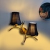Devansh Metal Electric Wall Light in Gold Colour with Black Shade Count of 2 Lights