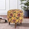 Seraphina Solid Wood  Ottomon in  Yellow Colour