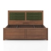 Ritz Solid Wood Queen Size Bed With Hydraulic Storage (Amber Walnut Finish)