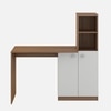 Divine Study Table Exotic Teak + Frosty White