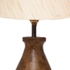 Devansh Off White Cotton Table Lamp With  Wood Natural Base (10X12.5 Inches)-25