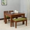 Arbor 4 Seater Dining Set with Olive Green Cushioned Bench