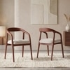 Zen Solid Wood Dining Chair in Honey Finish & White Boucle Colour