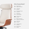 Shark Leatherette High Back Office Chair In Cream And Tan