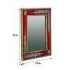 Desert Art MDF Hand Painted Red Rectangle Decorative Mirror