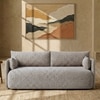 Cozychic Wood 3 Seater With Upholstery Non Storage Sofa In Grey Colour