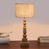 Devansh White Jute Table Lamp With  Wood Natural Base (7X7X21.25 Inches)-10