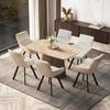 Nola Compact 6 Seater Dining Table With 6  Bren Dining Chairs (Finish : Amber Jade Ceramic, Chair Colour : Ivory)
