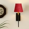 Devansh Metal Electric Wall Light in Black Colour with Maroon Shade Count of 1 Light