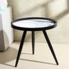 Oceara Solid Wood Side Table in Ocean Blue Finish